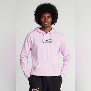 adidas Recycled Optimoticons Graphic Embroidered Hoodie Pink LilacUnisex Small‎